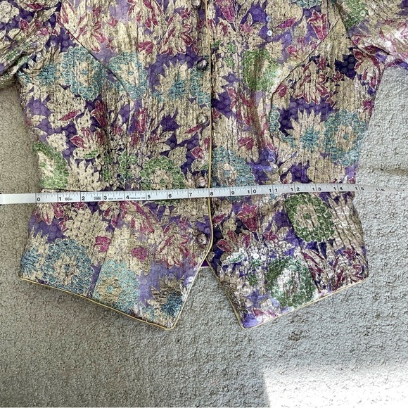 Vintage I. Magnin Farinae Collections Floral All Over Sequence Jacket Size 6 - Picture 9 of 11